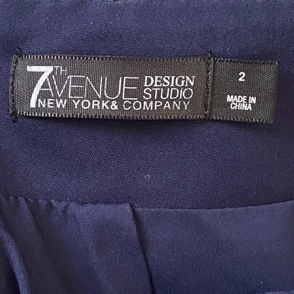 New York & Co Dark Blue Button Skirt Suit - Picture 14 of 15